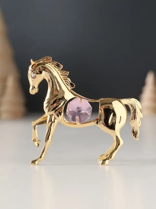 Сувенир Лошадка маленькая с 2-мя розовыми хрусталиками, 7х2х6 см. Сувенир Лошадка маленькая с 2-мя розовыми хрусталиками, 7х2х6 см.