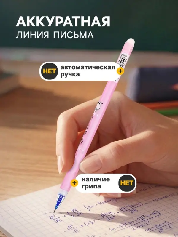 Стираемая ручка &laquo;Ассорти&raquo;, гелевая, синий стержень, узел 0.5 мм, МИКС