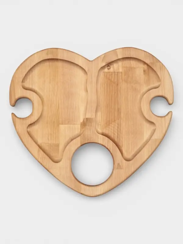 Подарочный набор посуды Adelica &laquo;С любовью&raquo;, столик для вина d=32 см, менажница d=25 см, подсвечник d=8 см, дерево берёза