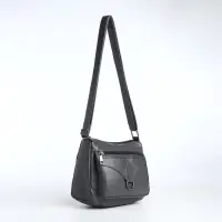 Сумка женская кросс-боди на молнии, 28&times;8.5&times;15 см, серая