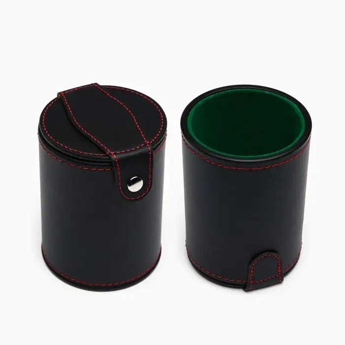 Кожаный стакан для игральных костей, 5 кубиков в комплекте, 7.9&times;10.2 см
