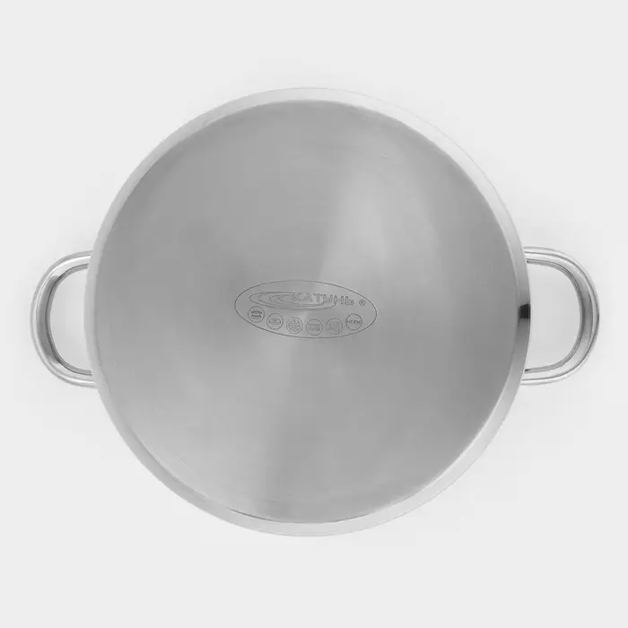 Кастрюля Катунь &laquo;Гретта&raquo;, 9 л, d=24 см, с крышкой, капсульное дно, индукция, нержавеющая сталь, AISI - 201, хромированная