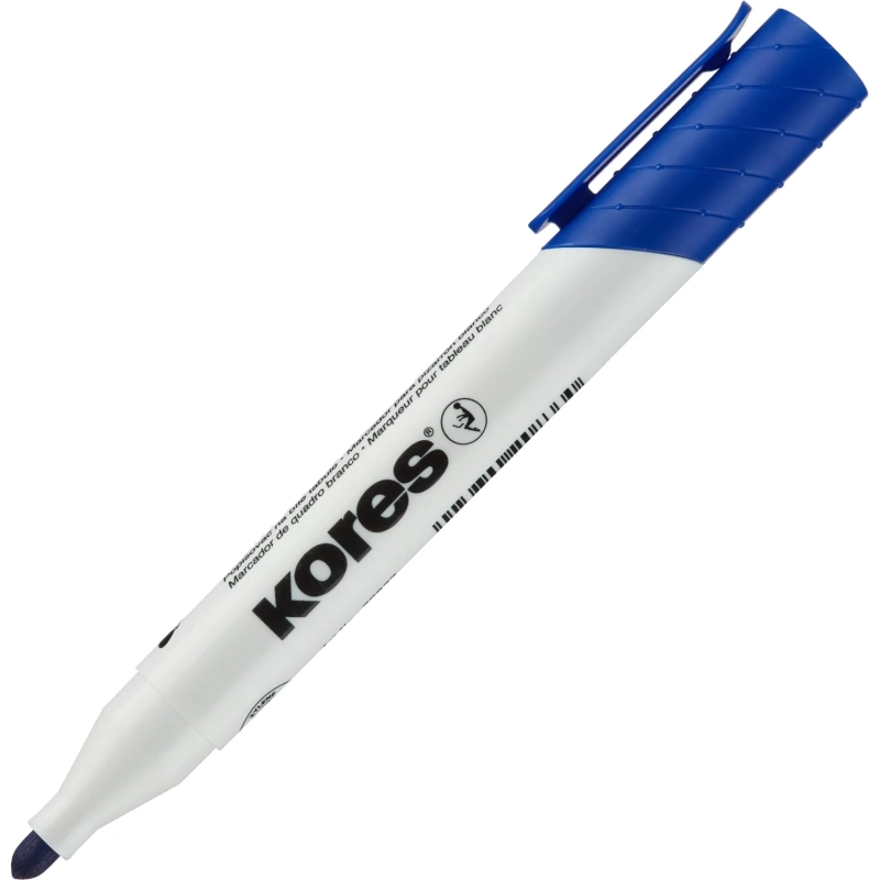 Маркер для белых досок KORES синий 3 мм круглый наконечник 20833