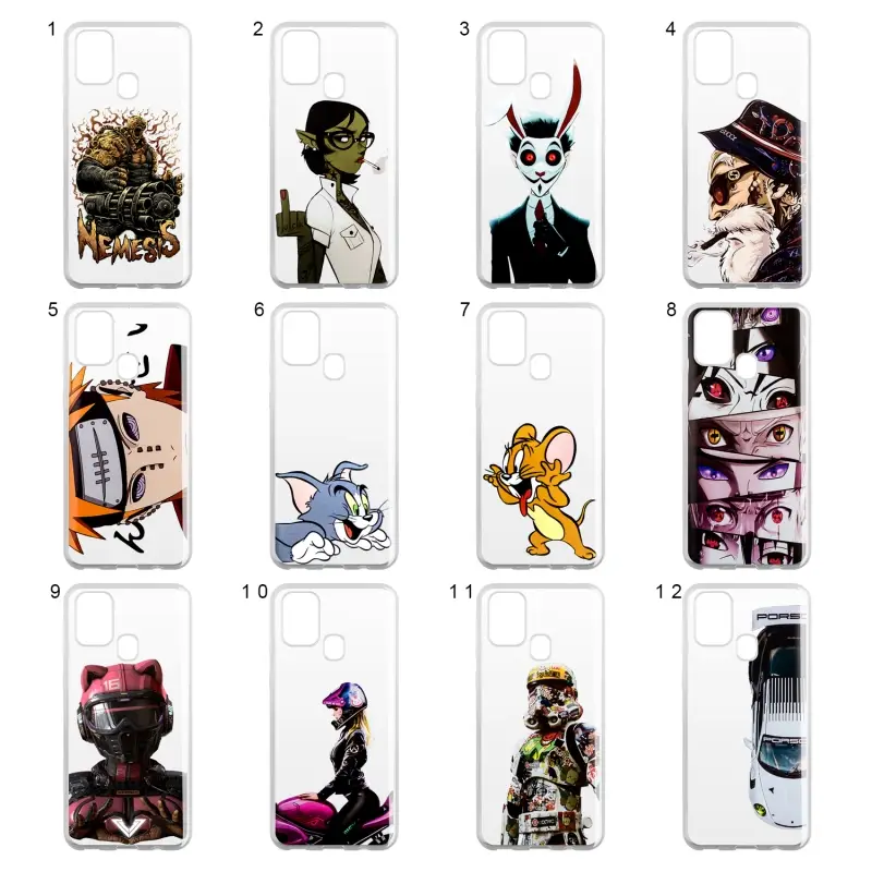 Чехол Samsung M31 TPU 1.0mm прозрачный с принтами в ассортименте Чехол Samsung M31 TPU 1.0mm прозрачный с принтами в ассортименте