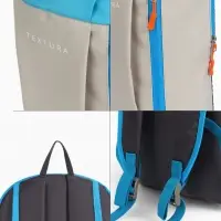 Рюкзак спортивный TEXTURA, на молнии, с карманом, размер 20&times;11&times;39 см, бежевый/голубой