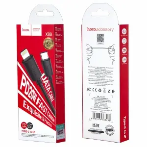 Кабель Type-C на Lightning 1M 20W X88 HOCO черный