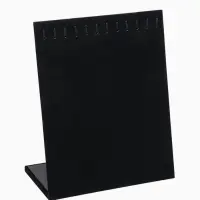 Подставка для кулонов, цепочек и браслетов QF, 12 крючков 20&times;9&times;25.5 см, бархатная, чёрная