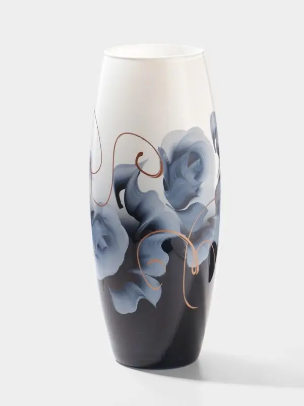 Ваза для цветов &laquo;Чёрно-белая роза&raquo;, d=7.5 см, 11&times;26 см, стекло