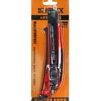 Нож канцелярский 18 мм корпус, чёрное лезвие, МИКС