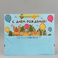 Пакет подарочный ламинированный &laquo;С Днём рождения&raquo;, XL 49&times;40&times;19 см, горизонтальный