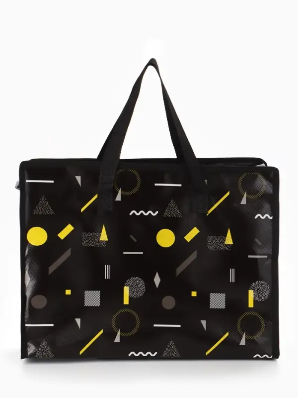 Сумка хоз Абстракция, 40*15*30, отдел на молнии, черный