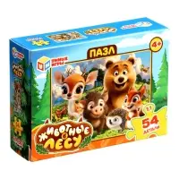 Пазл 54 эл. "Животные в лесу", 17,5 х 13 см