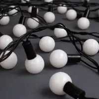 Гирлянда &laquo;Нить&raquo; 10 м с насадками &laquo;Шарики 2.5 см&raquo;, IP44, тёмная нить, 100 LED, свечение мульти (RG/RB), мигание, 220 В