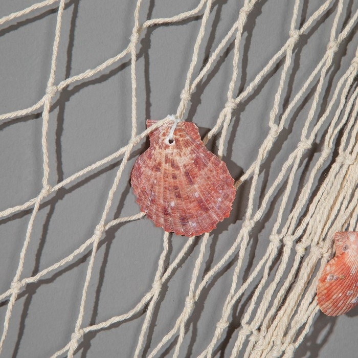 Сетка 100*200см, белая с ракушками Сетка 100*200см, белая с ракушками