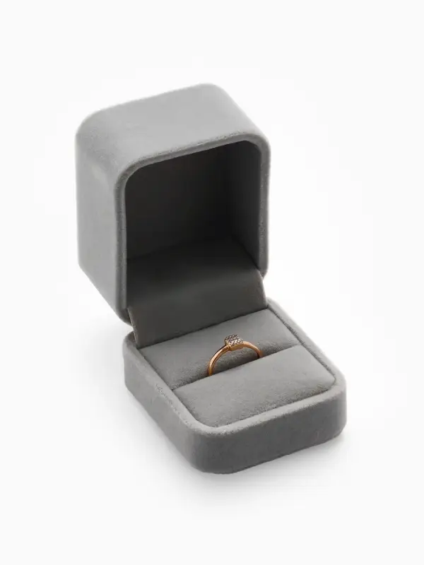 Футляр под кольцо, серьги &laquo;Геометрия&raquo;, бархатный, 5&times;5.5 см (&plusmn; 1 см), серо-розовый