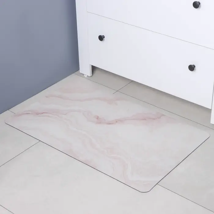 Коврик для дома Доляна &laquo;Мрамор&raquo;, влаговпитывающий, 49&times;79 см, розовый
