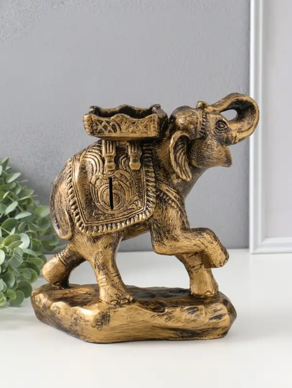 Копилка для денег &laquo;Слон счастья&raquo;, бронза, 27&times;25&times;13 см