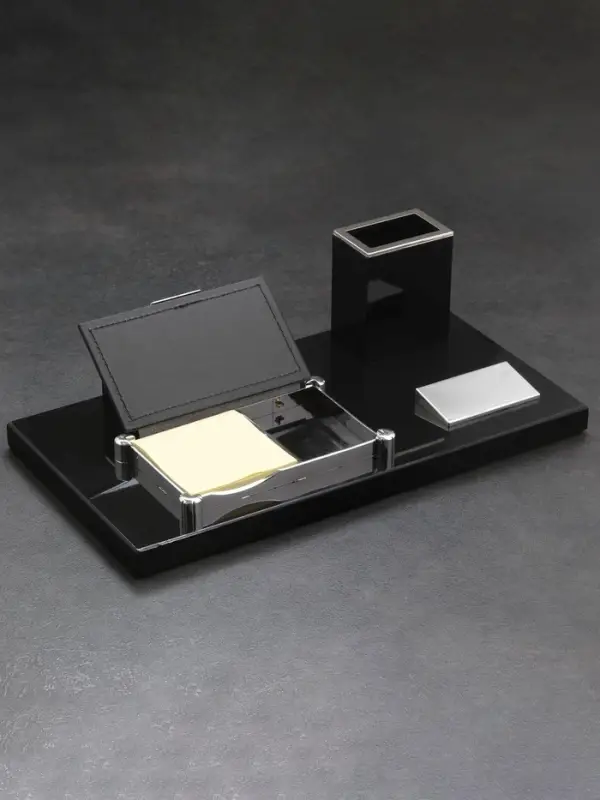 Набор настольный канцелярский 4 в 1 с визитницей, МИКС