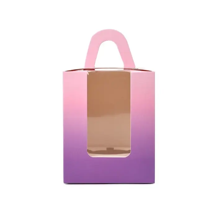 Коробка для капкейков, кондитерская упаковка, 1 ячейка «Розовый градиент», 9 х 9 х 11 см