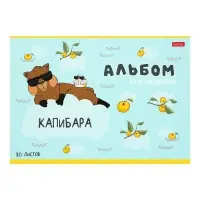 Альбом для рисования Hatber &laquo;Реально крутой Капибара&raquo; А4, 20 листов, на скобе, обложка из мелованного картона, блок офсет, МИКС