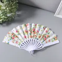 Веер складной &laquo;Кустовые розы&raquo;, 22.5 см