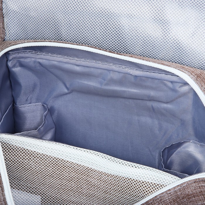 Косметичка-несессер на липучках, с крючком, цвет коричневый