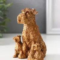 Фигурка гипс &laquo;Терьер с щенками&raquo;, 10&times;7&times;7.5 см, под бронзу