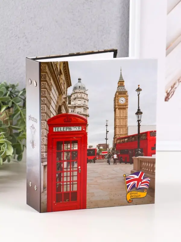 Фотоальбом 200 фото 10X15см,"Лондон. Телефонная будка",ПП карм.
