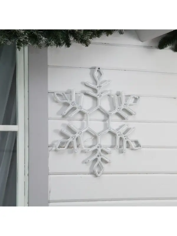 Неоновая фигура &laquo;Снежинка&raquo;, 57 см, 576 LED, 12 В, 8 режимов, свечение синее/белое