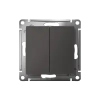 ATLASDESIGN 2-клавишный ПЕРЕКЛЮЧАТЕЛЬ, сх.6/2, 10АХ, механизм, БАЗАЛЬТ