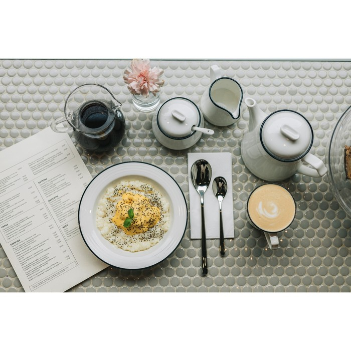 Столовые приборы из нержавеющей стали Magistro «Джентри», 4 предмета, цвет серебряный Столовые приборы из нержавеющей стали Magistro «Джентри», 4 предмета, цвет серебряный