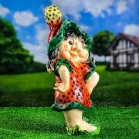 Садовая фигура из полистоуна &laquo;Девочка-клубничка&raquo;, 55&times;25&times;30 см