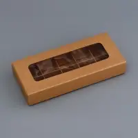 Коробка для 10 конфет, крафт, 9.8×22×3.5 см