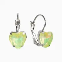 Серьги "Сердечки" лунные, цвет жёлтый в серебре