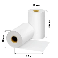 Ролики для касс 57х32х12 тб, 44гр/м2, 6шт/уп