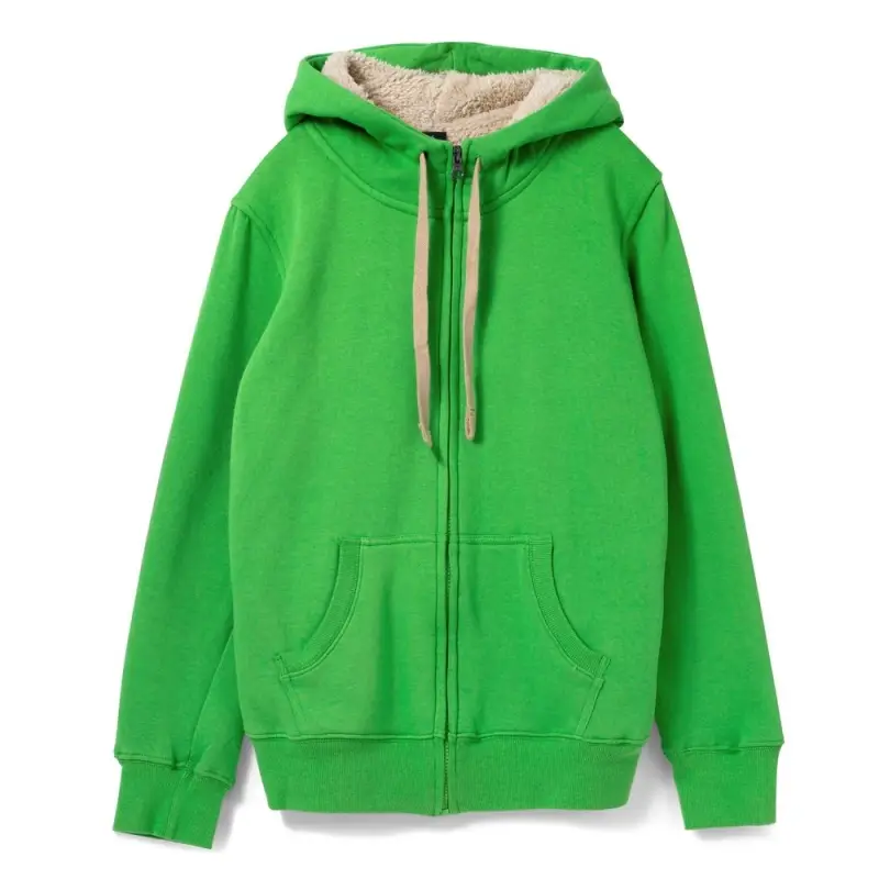 Толстовка унисекс на молнии Sherpa 280, ярко-зеленая, размер XXS Толстовка унисекс на молнии Sherpa 280, ярко-зеленая, размер XXS