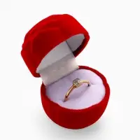 Футляр под кольцо, серёжки &laquo;Роза&raquo;, без листьев, бархатный, 4.5&times;3.5 см, красный