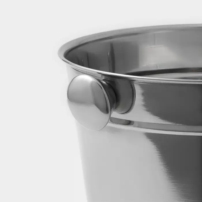 Ведро для льда Доляна, 4.5 л, 20.5&times;20.5 см, нержавеющая сталь, хромированное