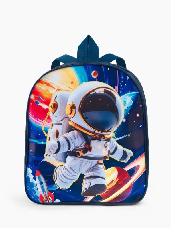 Рюкзак детский 27*10*30, отд на молнии, космос т-синий Рюкзак детский 27*10*30, отд на молнии, космос т-синий