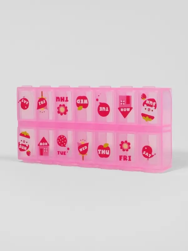 Таблетница &laquo;Картинки&raquo;, 13&times;6&times;2 см, 14 секций, МИКС