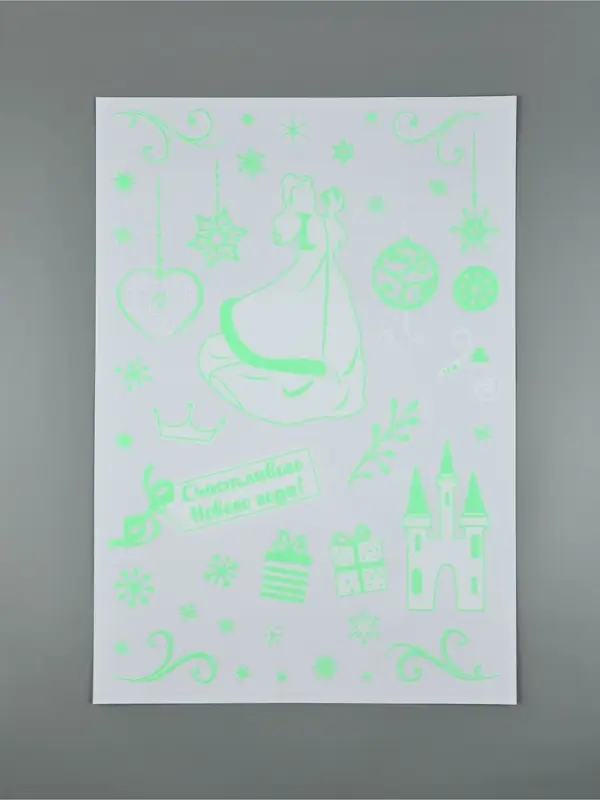 Виниловые наклейки «Новогодние», со светящимся слоем, 35 × 50 см, 2 листа Виниловые наклейки «Новогодние», со светящимся слоем, 35 × 50 см, 2 листа