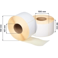 Термоэтикетки ЭКО 100х50, 2000шт/рул, вт.40, 4 рул/уп(Т)