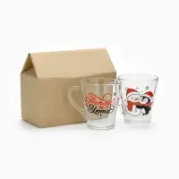 Кружки стеклянные новогодние &laquo;Персонажи&raquo;, набор 2 шт. по 300 мл