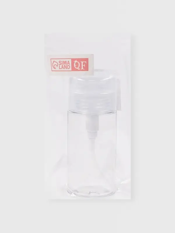 Флакон с помпой, 120 мл, белый, прозрачный