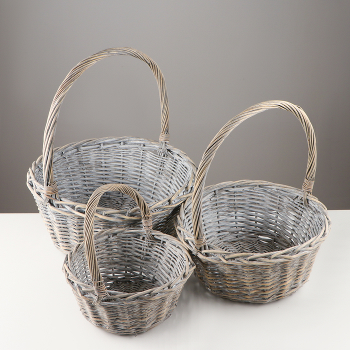 Набор корзин «Косичка», 3 шт, 40×17/45 см, 32×16/40 см, 26×16/37 см, ива Набор корзин «Косичка», 3 шт, 40×17/45 см, 32×16/40 см, 26×16/37 см, ива