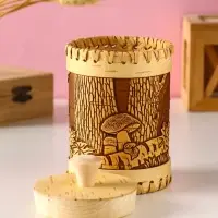 Туес шитый "Осень" , D9 смхH(с хватком)14см, береста Туес шитый "Осень" , D9 смхH(с хватком)14см, береста