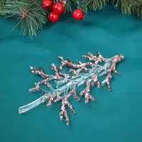 Ёлочная игрушка &laquo;Зимнее волшебство. Ёлочка блеск сияние&raquo;, 15&times;9 см, прозрачно-розовый
