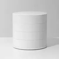 Шкатулка - органайзер для хранения украшений, 4 секции, 10&times;10&times;10 см, белая