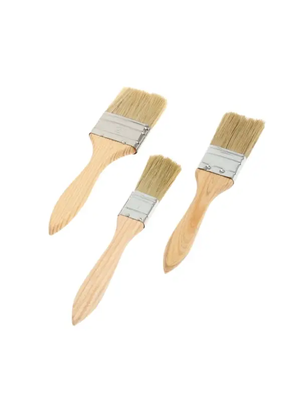 Набор кистей ТУНДРА, натуральная щетина, деревянная рукоятка, 1-1.5-2" (25, 38, 50 мм)
