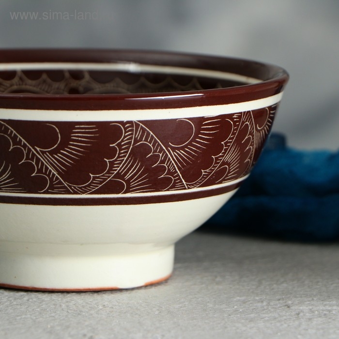 Коса Риштанская Керамика  Коса Риштанская Керамика "Узоры" 15 см, малая, коричневая